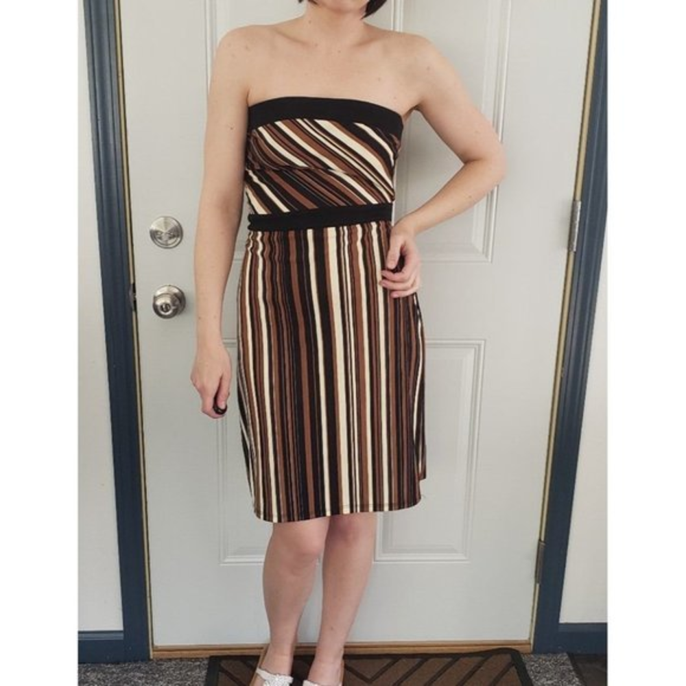 Y2K Goes 70s Strapless Mini‎ Dress